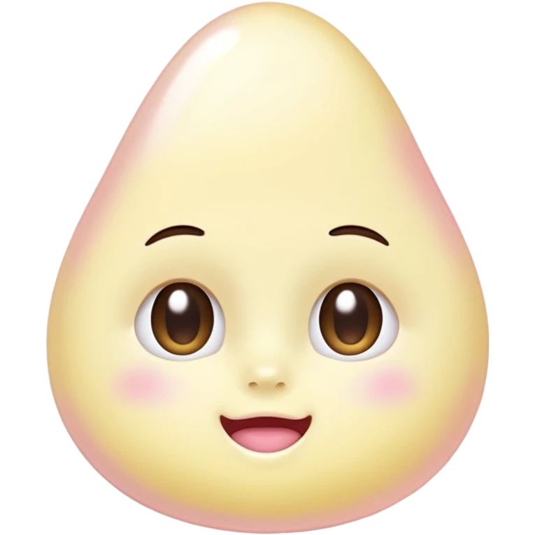 A creamy pastel yellow softly blushed with whisper-pink undertones and a milky pearlescent glow, like sunlight melting into cherry blossom air.  emoji