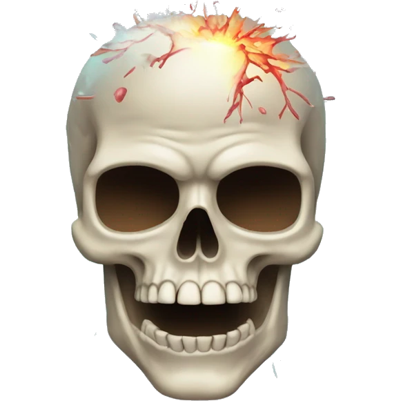 skull emohi with exploding brain emoji