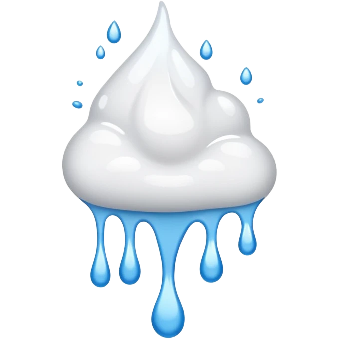 A glossy white paint splash emoji