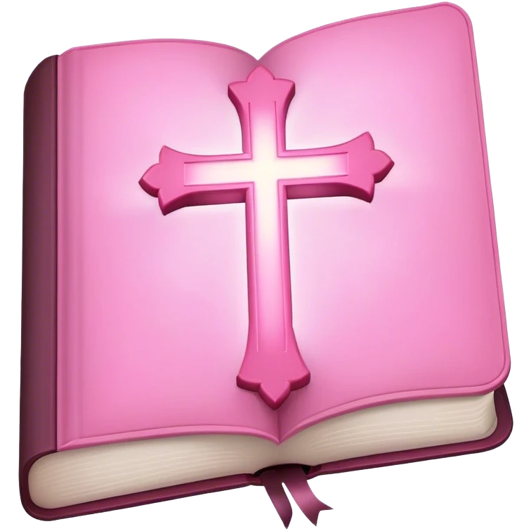 Pink bible with light pink cross emoji