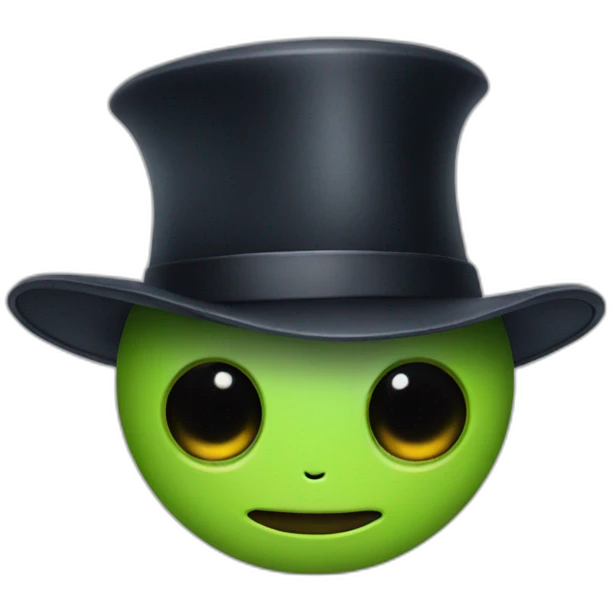 Alien wearing a  bowler hat emoji