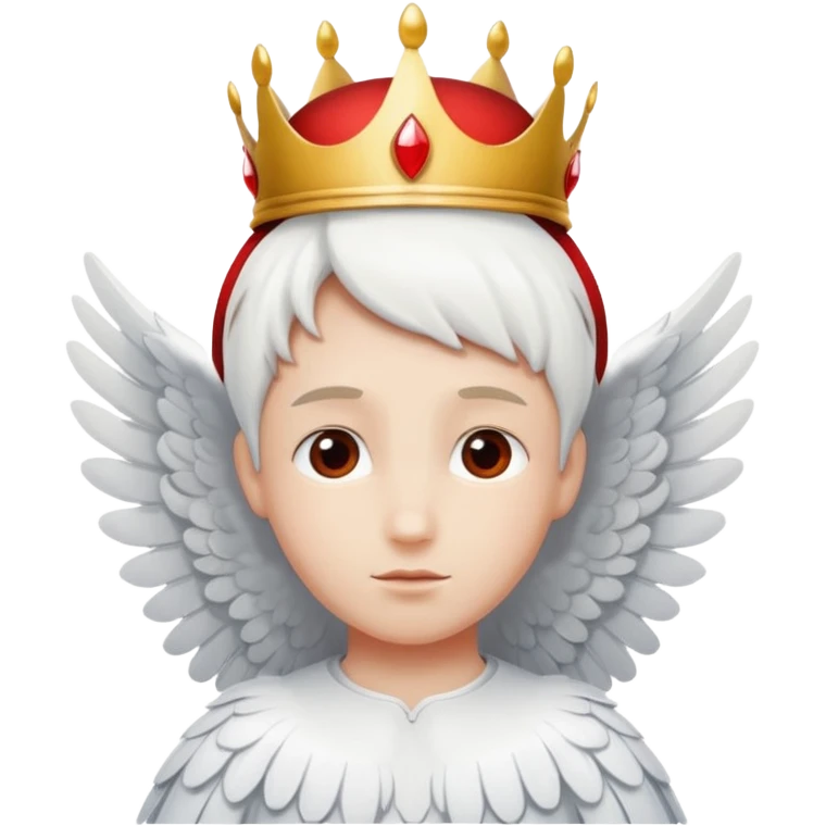 an angel with a red crown on his head, 4 wings emoji