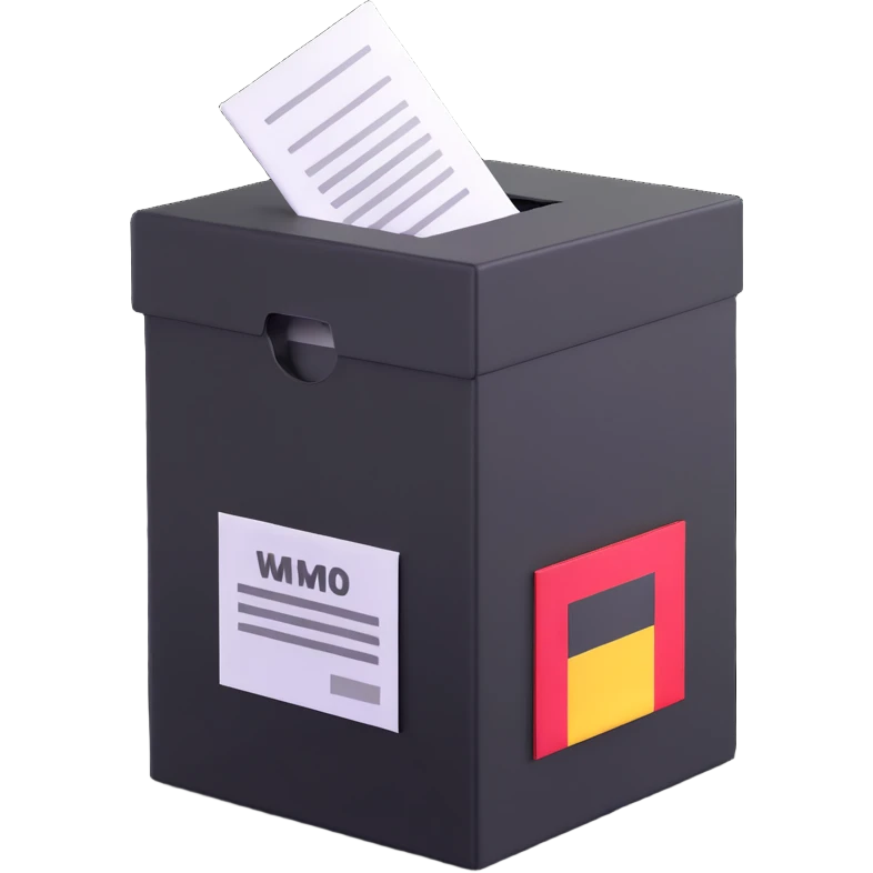 German Wahlbox with ballot paper emoji