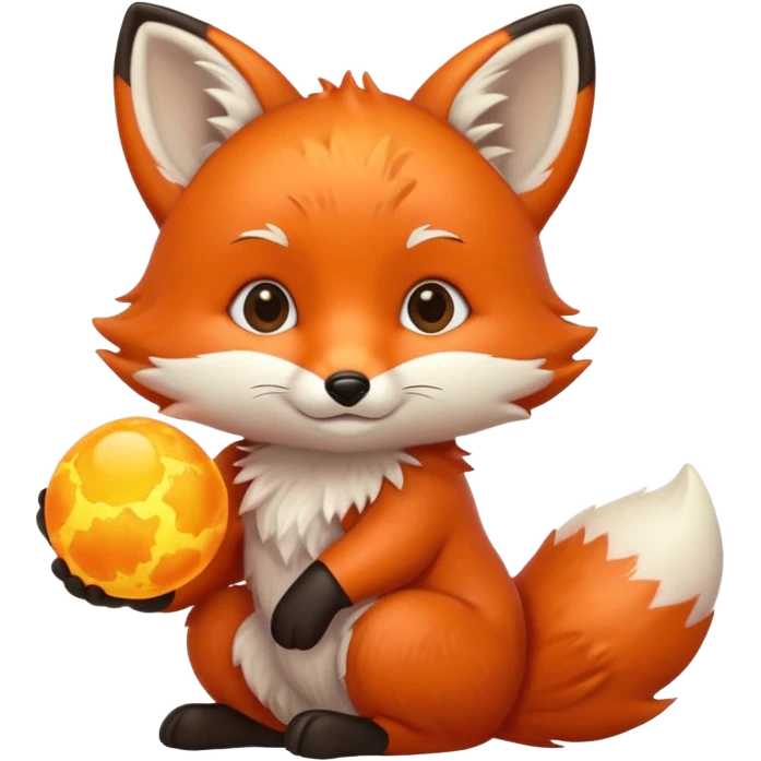 Baby fox holding a sun ☀️🦊 emoji