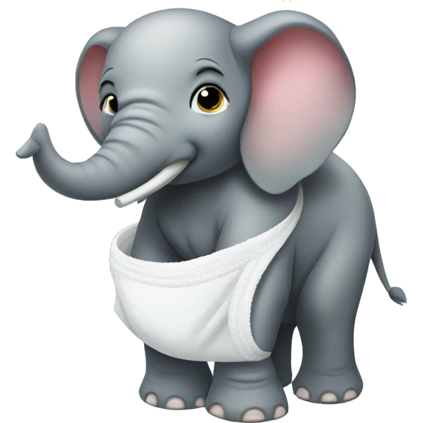 elephant with a nappy emoji