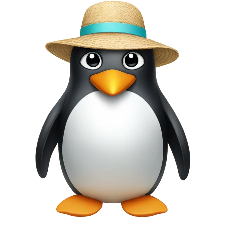 Pinguin with summer hat  emoji