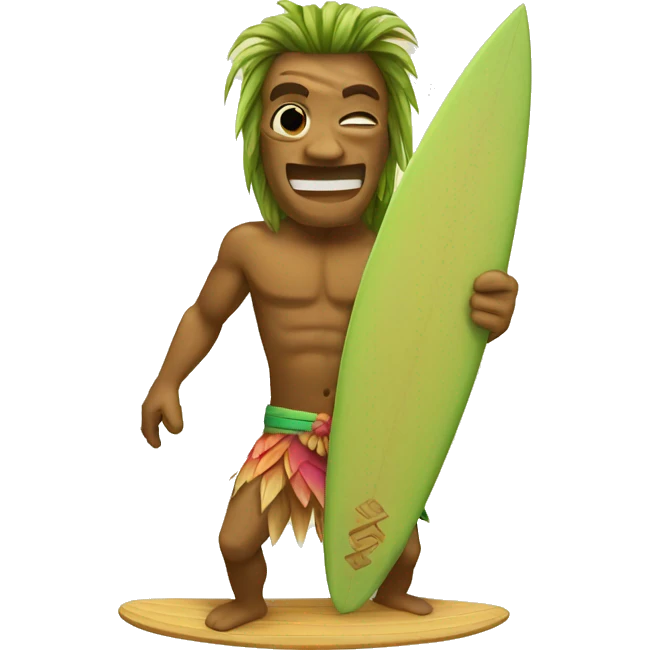 surfing tiki emoji