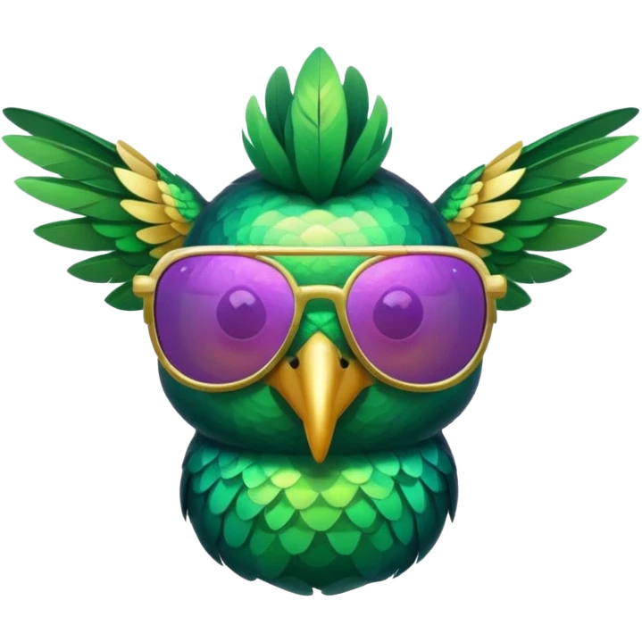 green hummingbird with sunglasses emoji