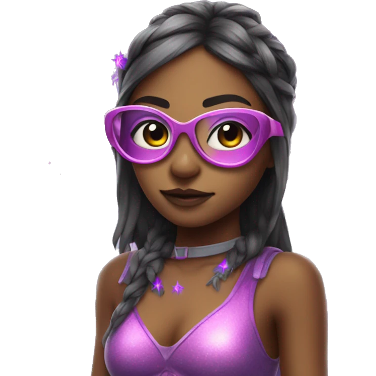 Girl with rave glasses in a fairy costume emoji
