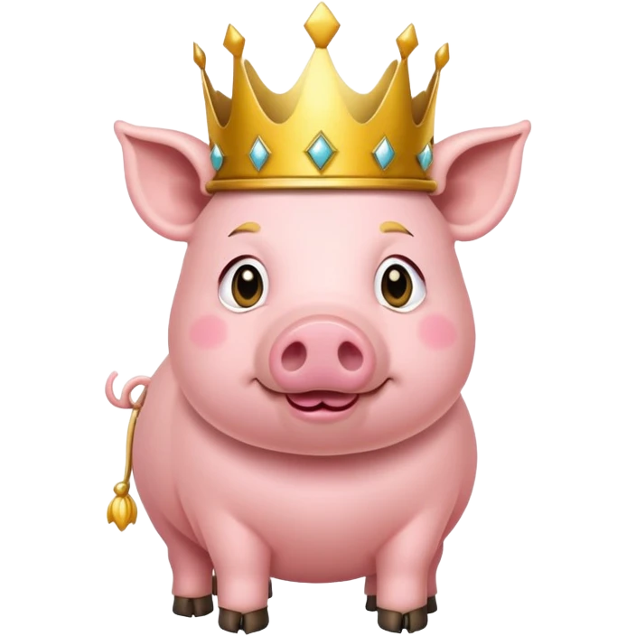 Pig with king crown emoji