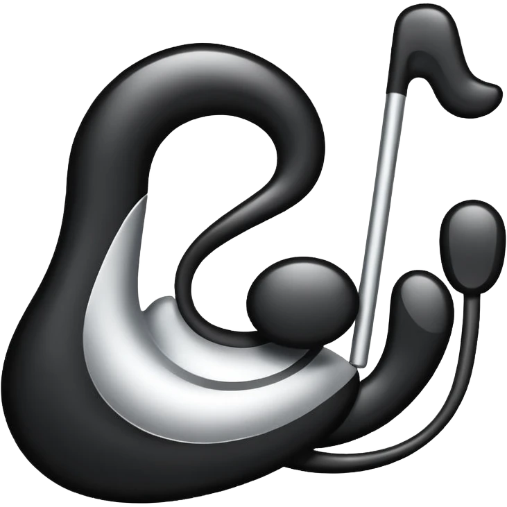 music icon black and white color gradients  emoji