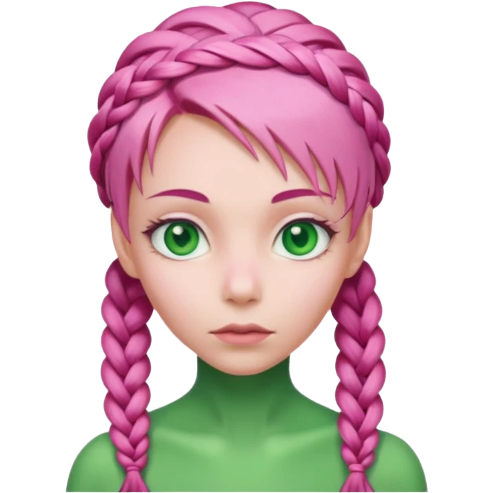 pink haired braided alien emoji