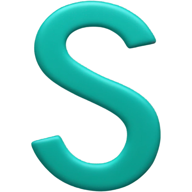 Teal color letter S emoji