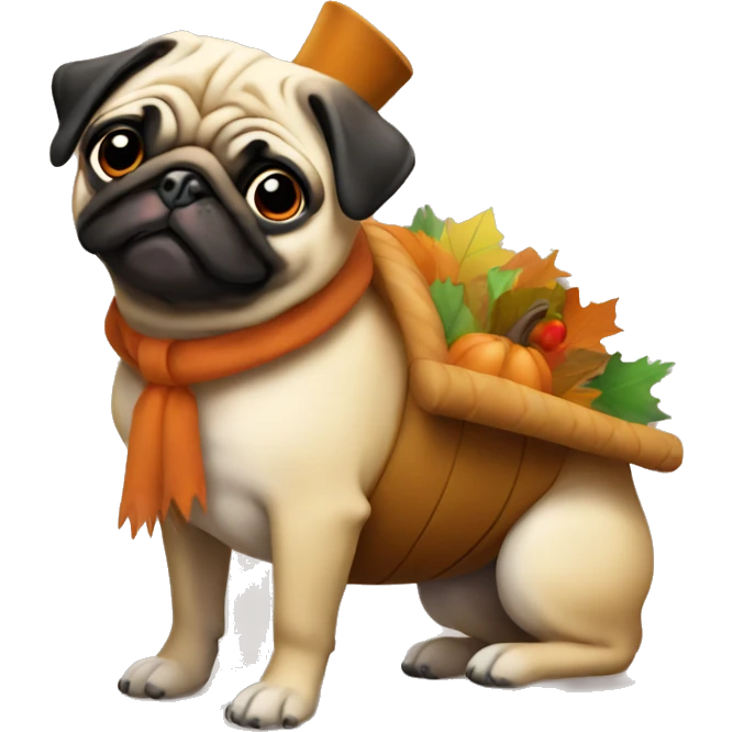 Thanksgiving pug emoji