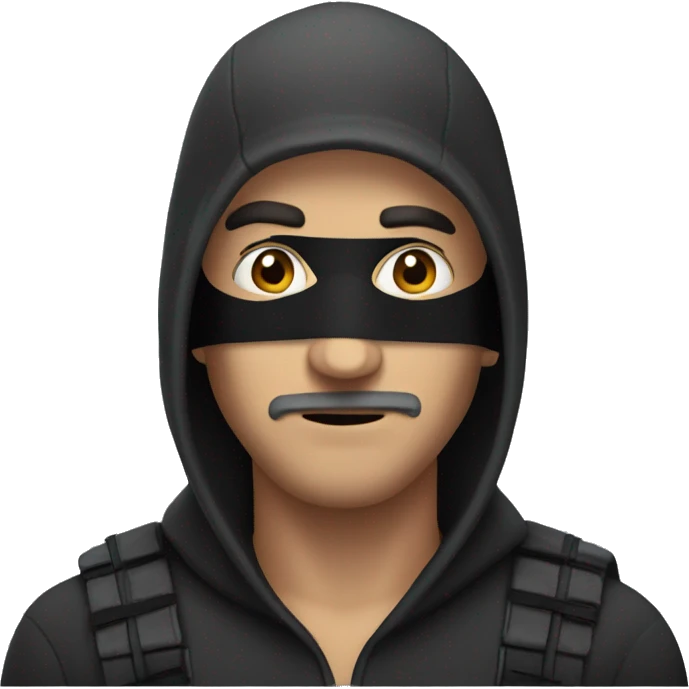 man with Baliclava on with frowned eyebrows emoji
