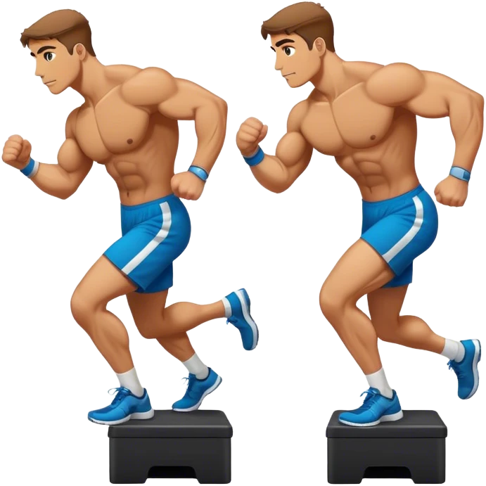 buff man step onto plyo-box side-view emoji