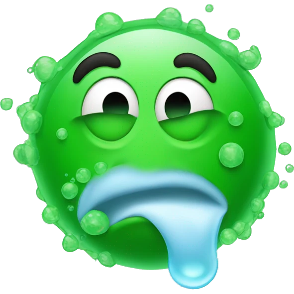 Green Snot bubble coming out of nose emoji