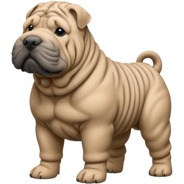 Grey shar pei standing emoji