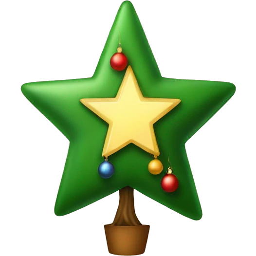 Christmas tree with pentacle star emoji