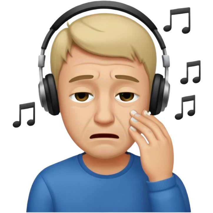 Guy crying to mucis emoji