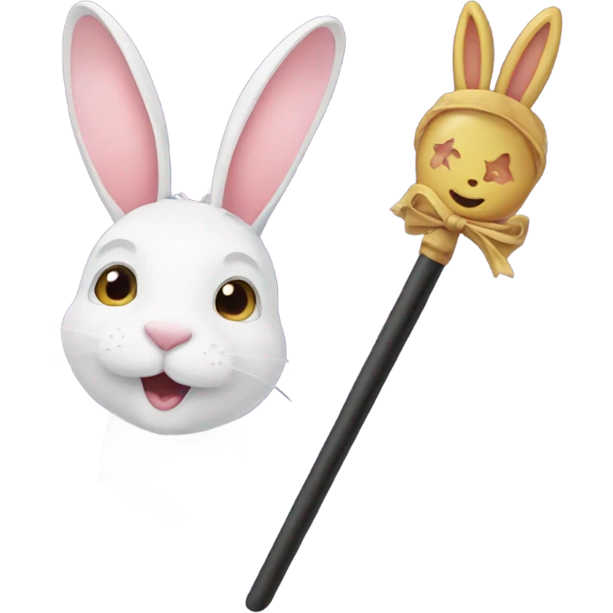 a wand and a rabbit  emoji