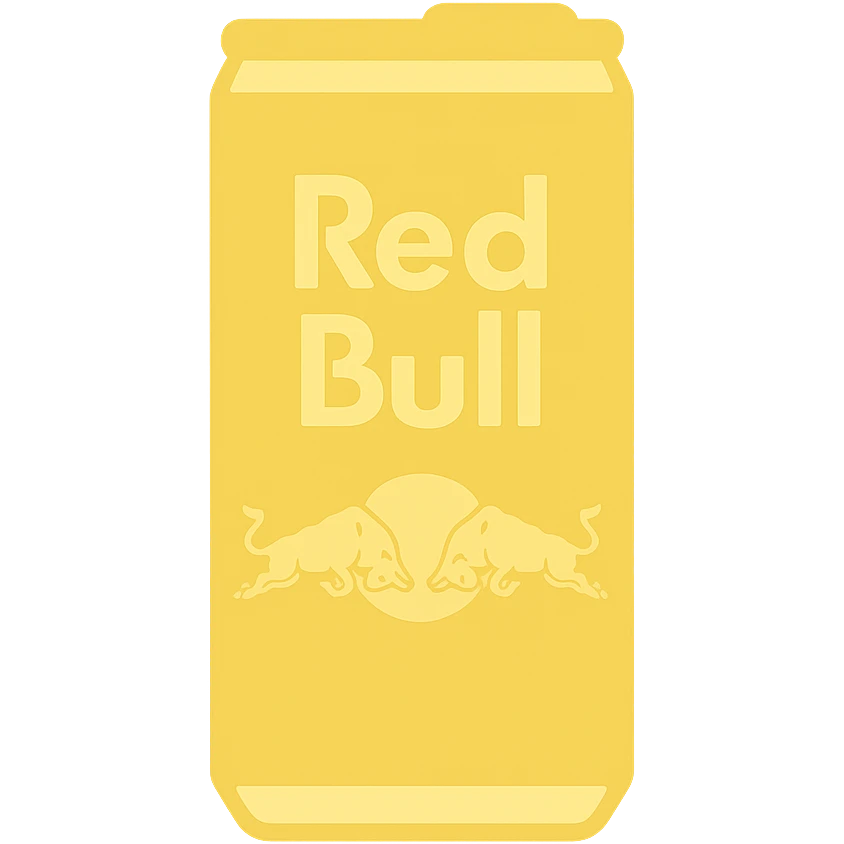 Flat Red Bull yellow emoji