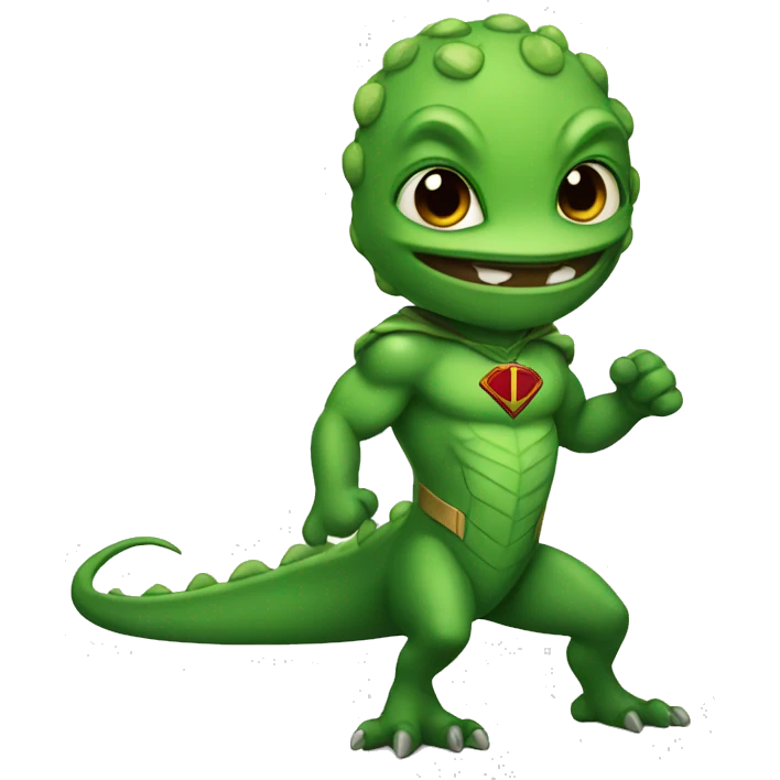 Superhero lizard emoji