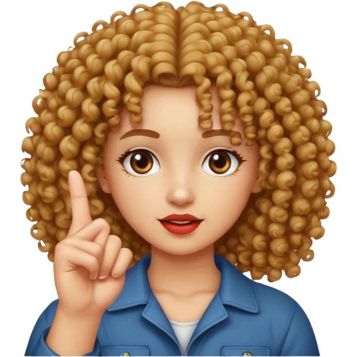 Curly haired girl sticking up the middle finger emoji