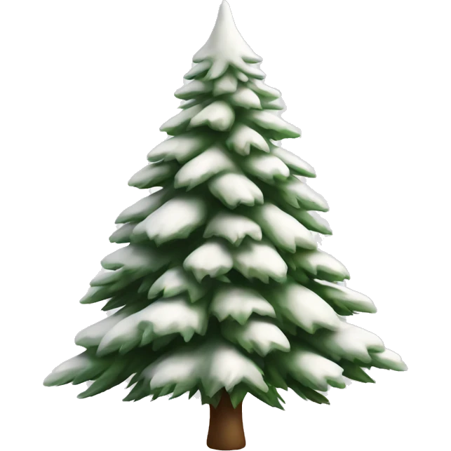  actual white fir christmas tree isolated.  emoji