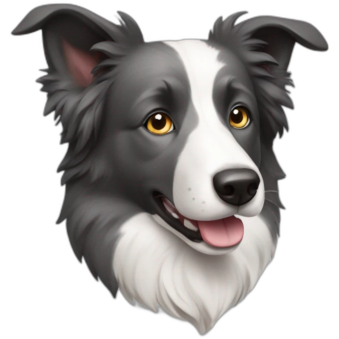 Grey Border Collie emoji