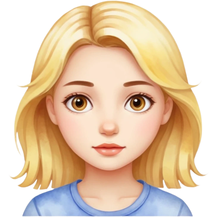 a girl in watercolor art style emoji