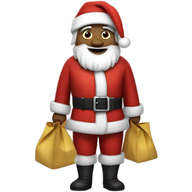 Miles finch dresses as Santa emoji