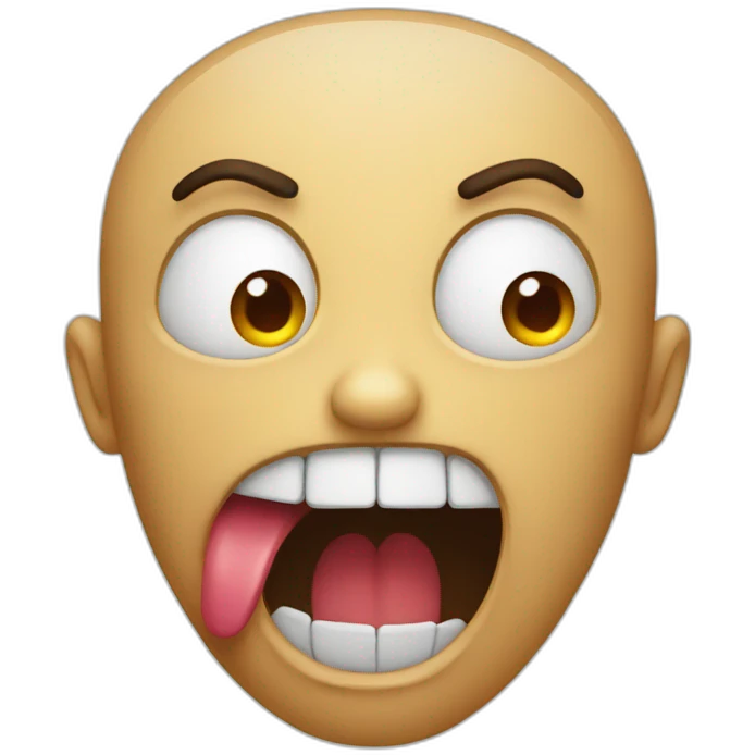 mad emoji with open mouth emoji