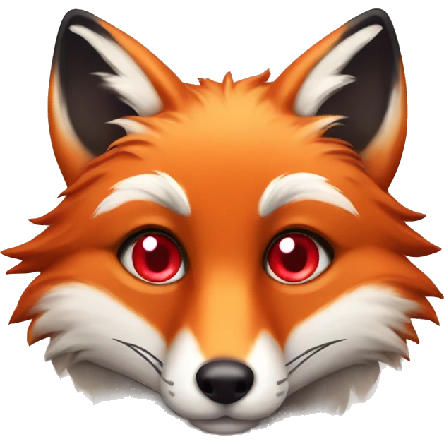 lush red fox face with hearts as eyes emoji