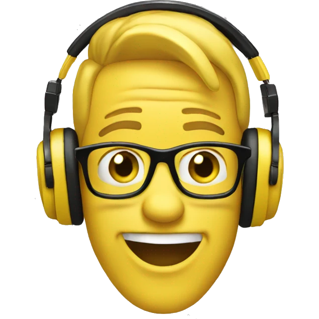 goofy dj yellow emoji  emoji