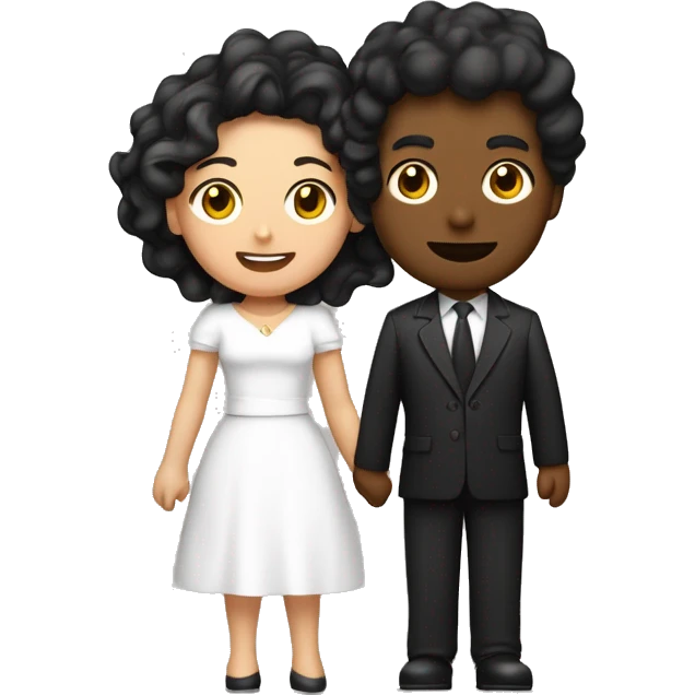 Un homme mat de peau avec les cheveux noir court et frisé qui embrasse une femme blanche au cheveux châtain et les cheveux ondulé  emoji