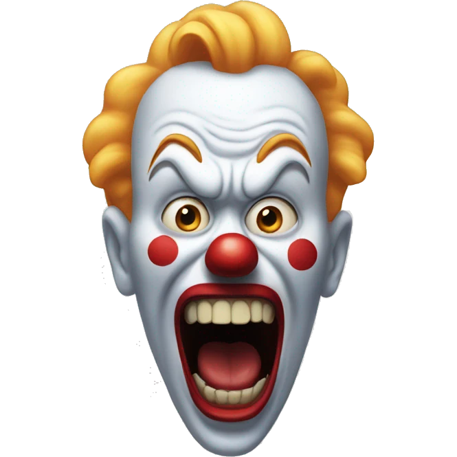 a screaming whiteclown emoji