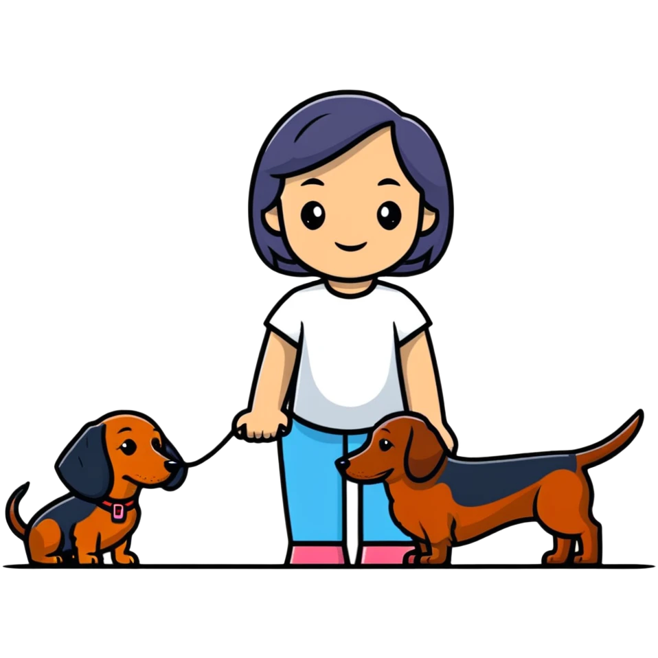 girl with dachshund emoji