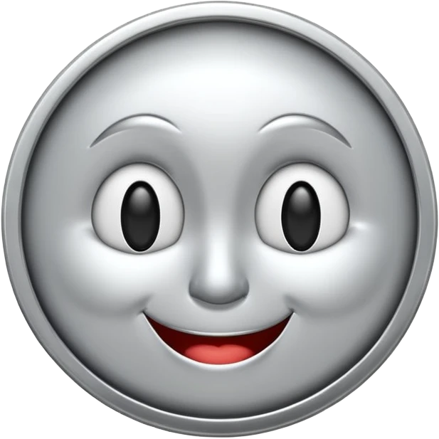 Silver coin wink face emoji