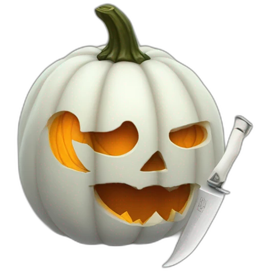 Pumpkin ghost knife emoji