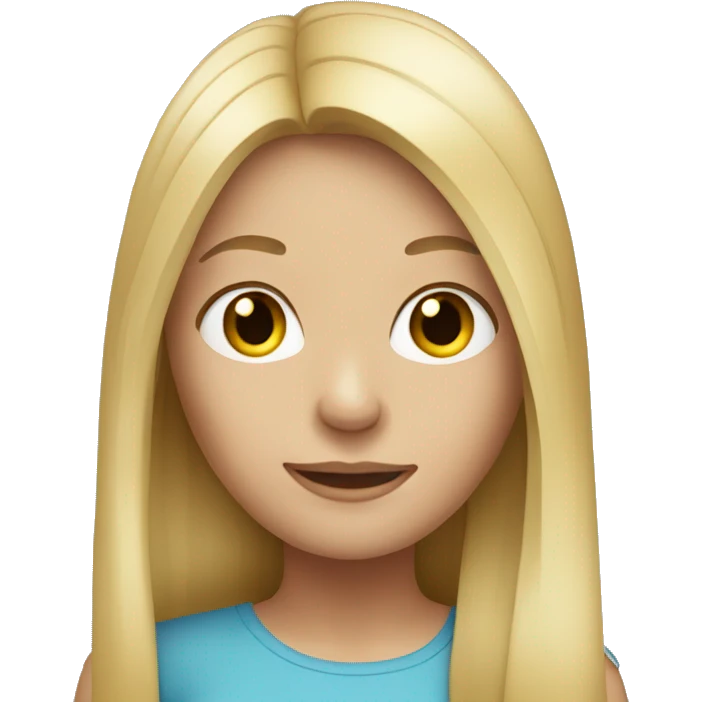 blonde girl with straight long hair emoji