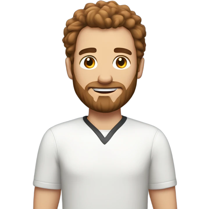 White man with brown hair and very hairy arms but no hair on hands emoji