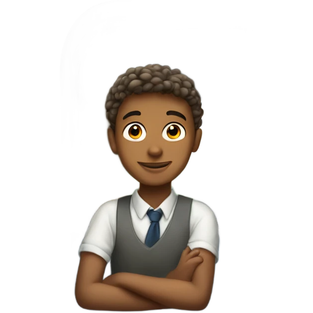Beautiful schoolboy in train window  emoji