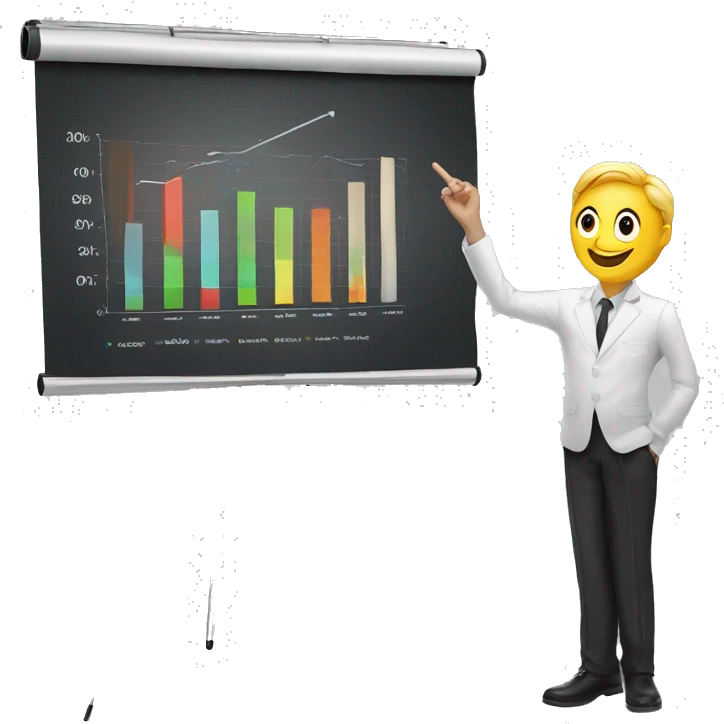 flip chart with chart growing  emoji