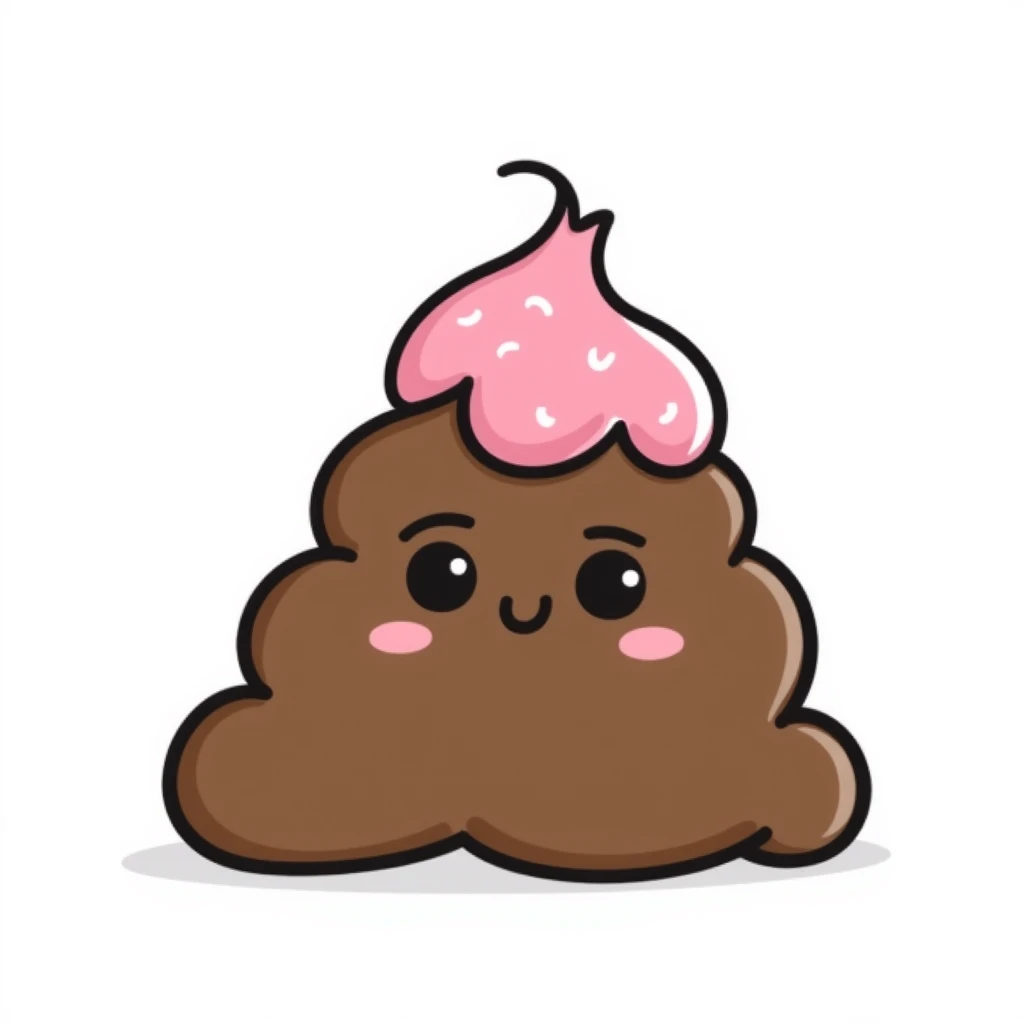 poop with pink icing emoji