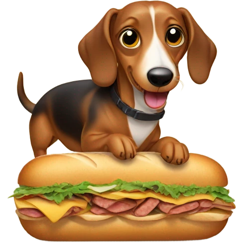 Sausage dog eating a sandwich  emoji