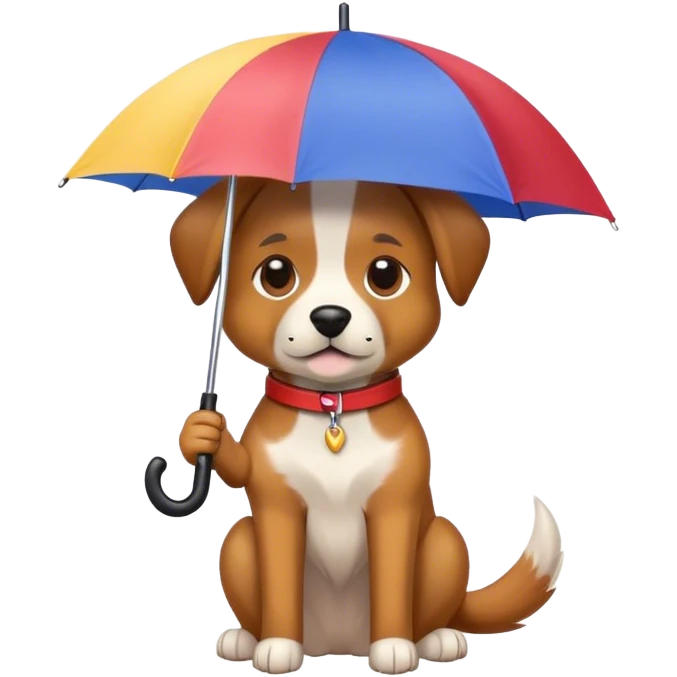 Dog holding umbrella emoji