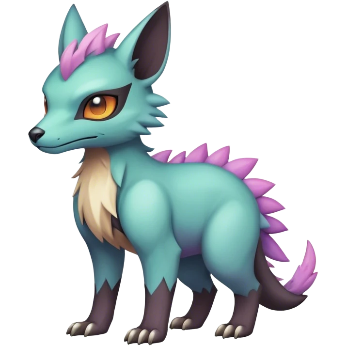 cool colorful dark pastel edgy fantasy animal hybrid Fakemon full body emoji