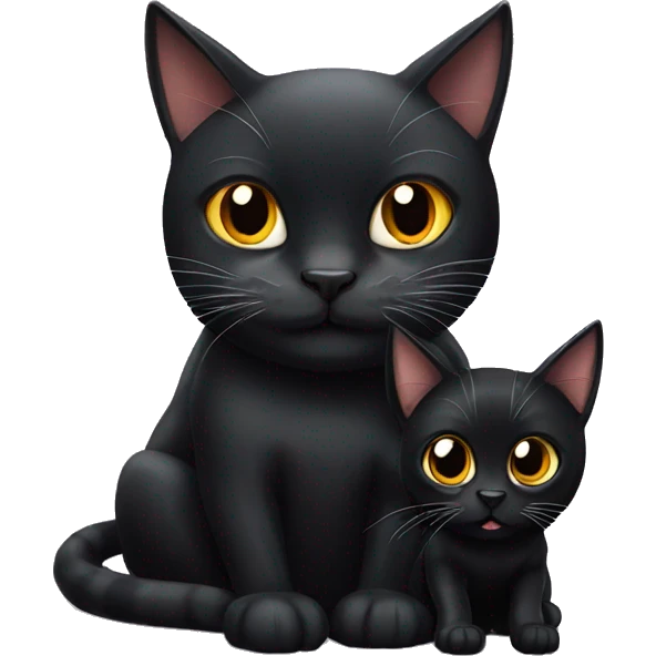 Black cat with spider  emoji