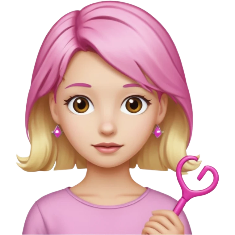 Blonde girl with pink hairpin emoji